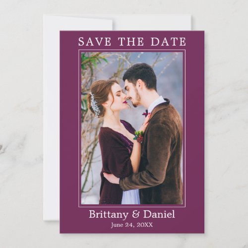 Modern Simple Minimalist Photo Cassis Save The Date