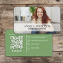 Modern Simple Minimalist Photo Connect QR Code Business Card