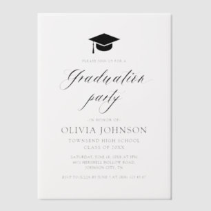 Modern Simple Minimalist Photo Graduation Party Vellum Invitations