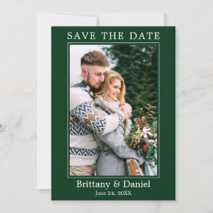 Modern Simple Minimalist Photo Green Save The Date