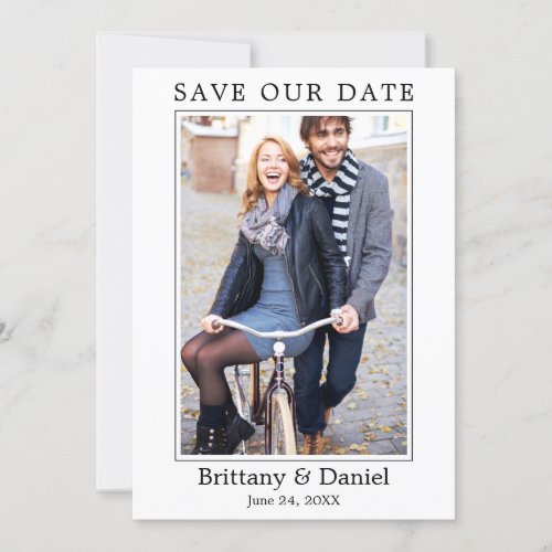 Modern Simple Minimalist Photo Save Our Date Card