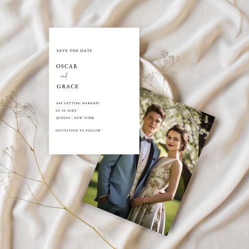 Modern Simple Minimalist Photo Save The Date