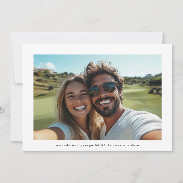 Modern Simple Minimalist Photo Wedding Save The Date (Front)