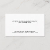Modern Simple Minimalist Photography Business Card (Back)