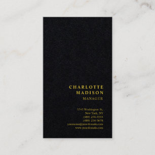 Modern Simple Minimalist Plain Black Gold Color Business Card