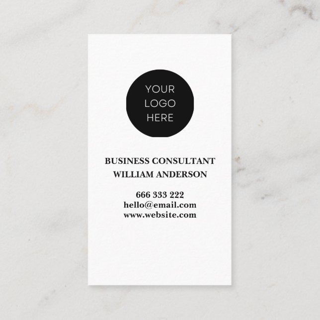 Modern Simple Minimalist Professional Logo Photo  Business Card (Back)