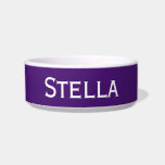 Modern Simple Minimalist Purple White Pet Cat Dog Bowl<br><div class="desc">Personalize this stylish purple and white bowl for your dog or cat. With its trendy minimalist design,  the bowl makes an attractive and practical gift for your pet. Suitable for food or water,  why not buy a bowl for each?</div>