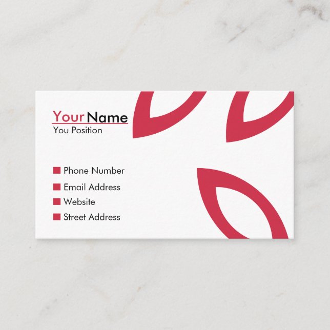 Modern Simple Minimalist Red Floral Business Card (Front)