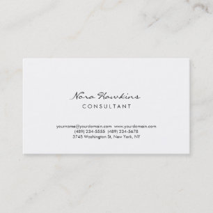 Modern Simple Minimalist Red White Consultant Business Card