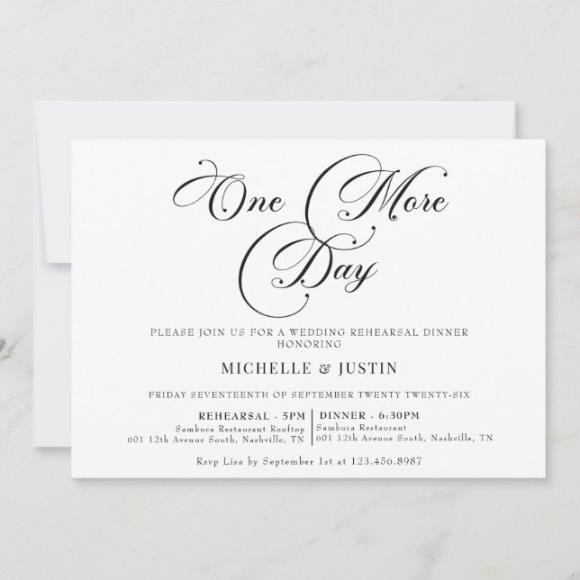  Modern Simple Minimalist Rehearsal Dinner  Invita Invitation (Front)