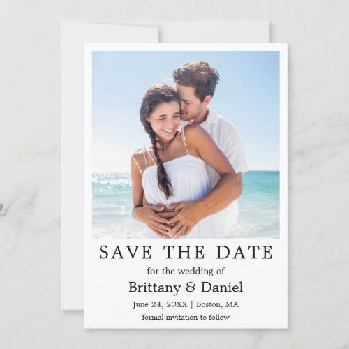 Modern Simple Minimalist Save The Date Photo Card