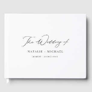 Modern Simple Minimalist Script Elegant Wedding Guest Book