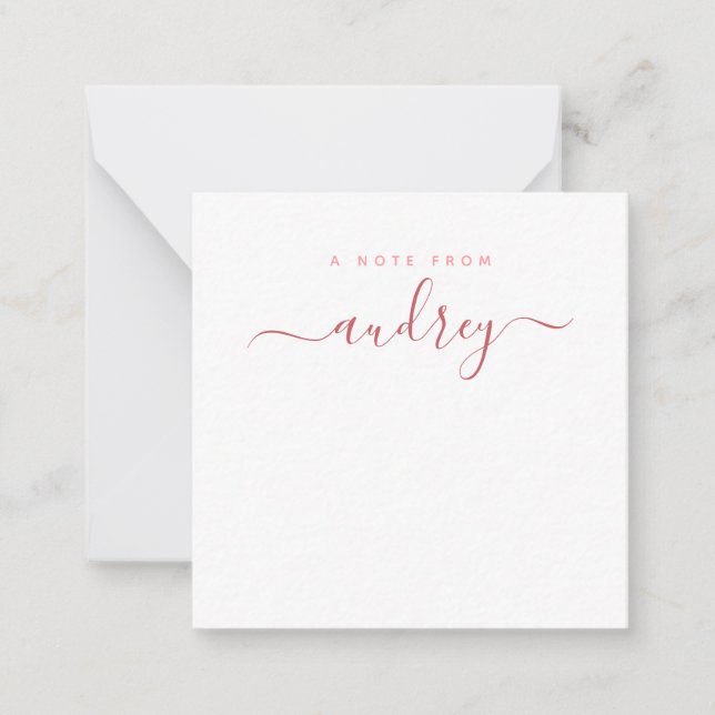 Modern Simple Minimalist Signature Note Card (Front)