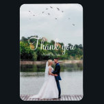 Modern simple minimalist wedding photo thank you magnet<br><div class="desc">Personalize your special day with that one wedding photo you most adore.  A nice simple message sent with love and kindness to those you cherish most.</div>