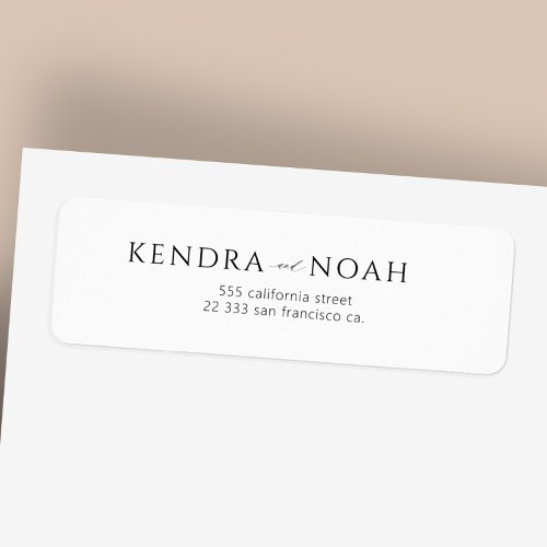 Modern simple minimalist wedding return address label