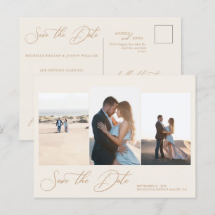  Modern Simple Minimalist Wedding Save The Date Postcard