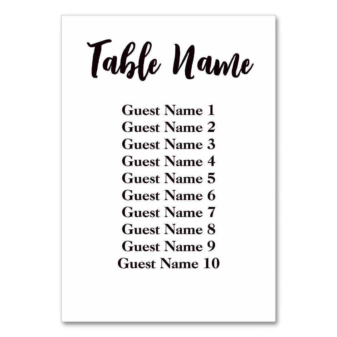 Modern simple minimalist wedding table name card zazzle