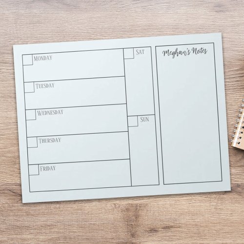 Modern Simple Minimalist Weekly Planner Calendar Notepad