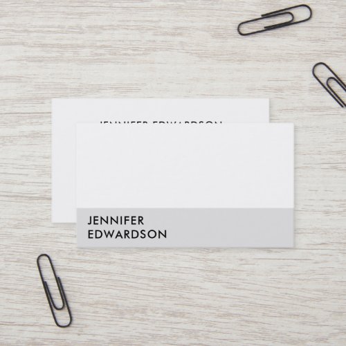 Modern simple minimalist white gray professional business card