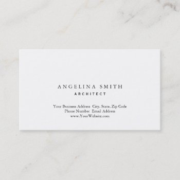 Modern Simple Minimalist White Professional Business Card by hizli_art at Zazzle