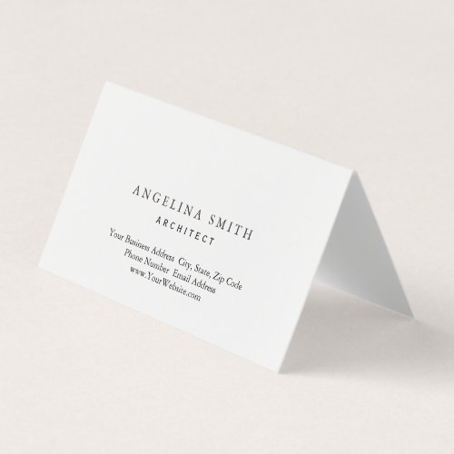 Modern Simple Minimalist White Professional Business Card