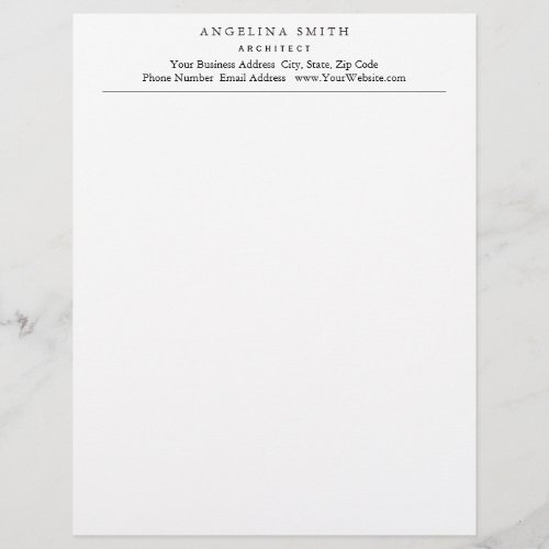 Modern Simple Minimalist White Professional Letterhead