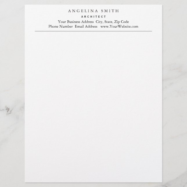 Modern Simple Minimalist White Professional Letterhead (Front)
