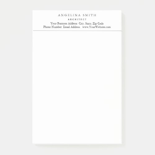 Modern Simple Minimalist White Professional Post_it Notes