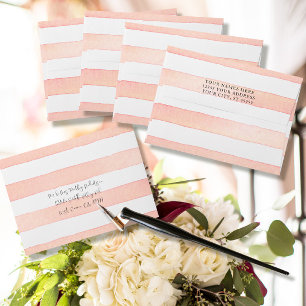 Modern Simple Minimalistic Watercolor Pink Striped Envelope