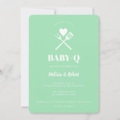 Modern Simple Mint Green BBQ Baby Shower Invitation (Front)