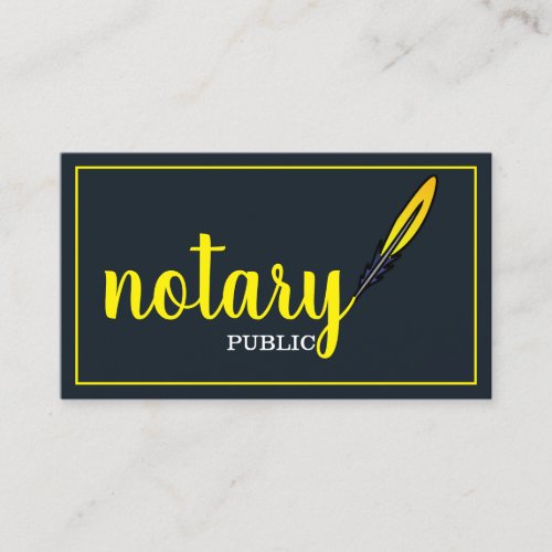 Modern Simple Mobile Notary Public Elegant Script  Business Card