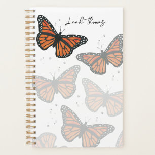 Modern Simple Monarch Butterflies Elegant Script Planner