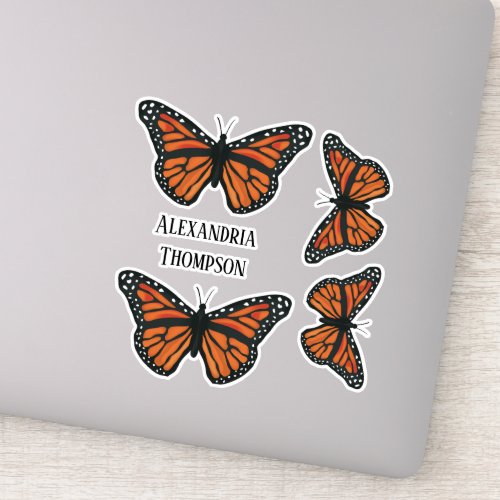 Modern Simple Monarch Butterflies Garden Insects Sticker