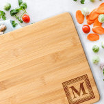 Modern Simple Monogram Bamboo BBQ Cook Charcuterie Engraved Cutting Board<br><div class="desc">Create your own custom, personalized, beautifully crafted, simple, modern, geometric design, monogram / initials monogrammed laser engraved etched bamboo wooden charcuterie board / cutting board, conditioned with oil, ready to use, and with rounded handle cut out. Simply type in your monogram / initials, to customize. Makes a great gift for...</div>