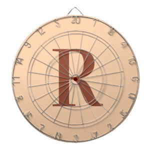 Modern Simple Monogram Beige Brown Dart Board