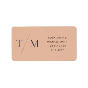 Modern Simple Monogram Blush Mix & Match Wedding Label