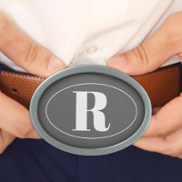 Modern Simple Monogram Groomsmen Gift Wedding Belt Buckle