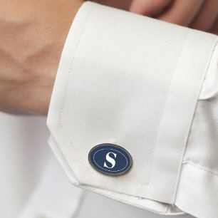 Modern Simple Monogram Groomsmen Gift Wedding Cufflinks