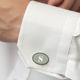 Modern Simple Monogram Groomsmen Gift Wedding Cufflinks