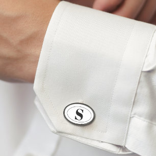 Modern Simple Monogram Groomsmen Gift Wedding Cufflinks
