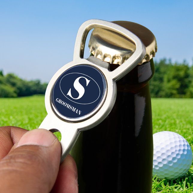Modern Simple Monogram Groomsmen Gift Wedding Golf Divot Tool (groomsmen gift simple modern monogram divot tool bottle opener best man father of the bride)