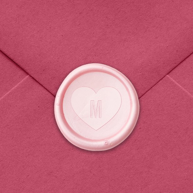 Modern Simple Monogram Heart Wax Seal Stamp (Creator Uploaded)