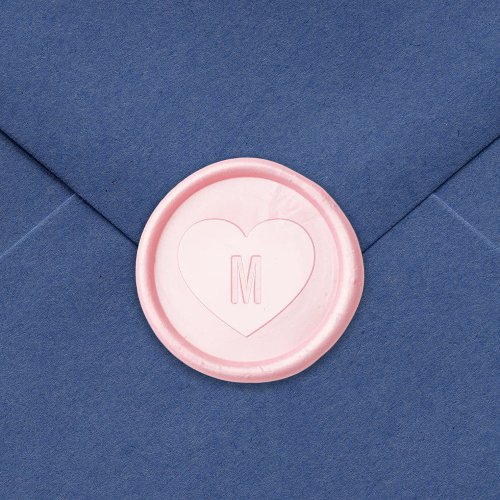 Modern Simple Monogram Heart Wax Seal Sticker