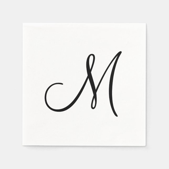 Modern Simple Monogram Initial  Napkins (Front)