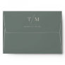 Modern Simple Monogram Moss Mix & Match Wedding Envelope