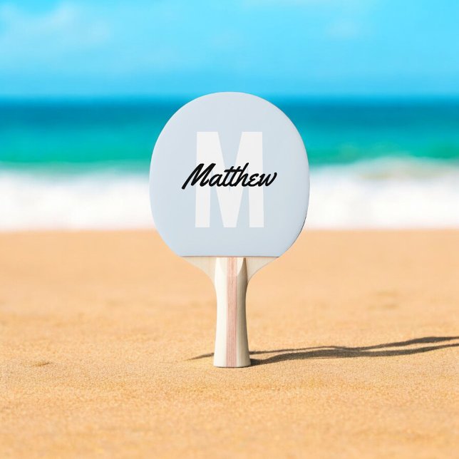 Modern Simple Monogram Name Minimalist Ping Pong Paddle (Creator Uploaded)