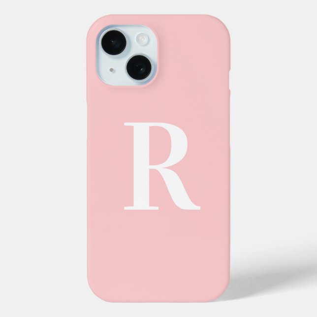 Modern Simple Monogram Pink Case-Mate iPhone Case (Back)