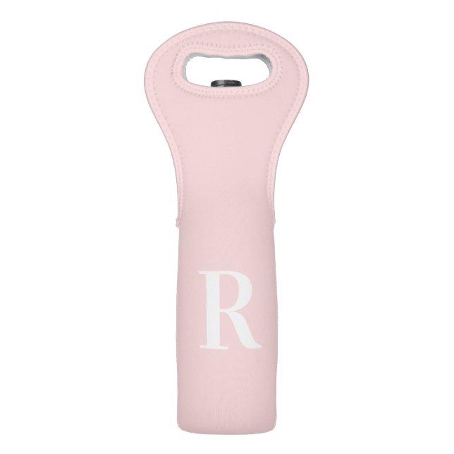 Modern Simple Monogram Pink Wine Bag (Front)