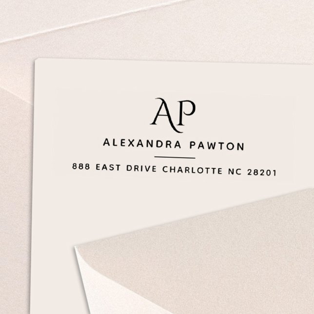 Modern Simple Monogram Return Address Self-inking Stamp (Creator Uploaded)