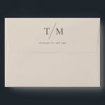 Modern Simple Monogram Sand Mix & Match Wedding Envelope<br><div class="desc">Simple modern monogram wedding invitation envolope with minimal text and contemporary design, featuring a blush sand background and text in warm black-gray. This modern envelope for wedding invitations is part of my Mix and Match Wedding Stationery Collection, featuring all matching background and font colors - simply mix and match your...</div>
